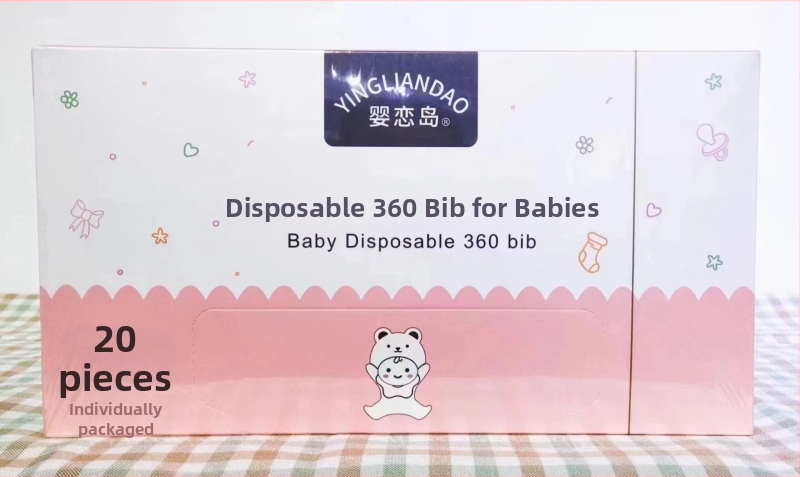 Bibs de unică folosință pentru bebeluși, din material nețesut impermeabil, model desen animat, potrivit pentru copii 1–3 ani