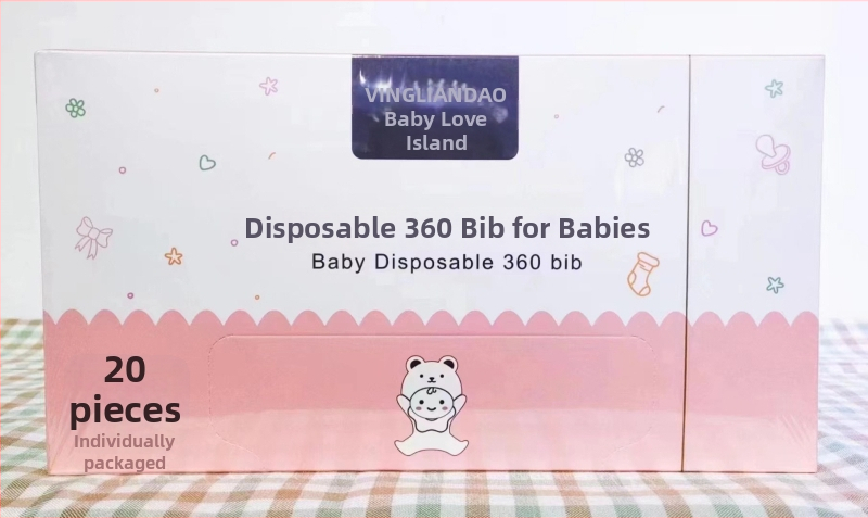 Bibs de unică folosință pentru bebeluși, din material nețesut impermeabil, model desen animat, potrivit pentru copii 1–3 ani