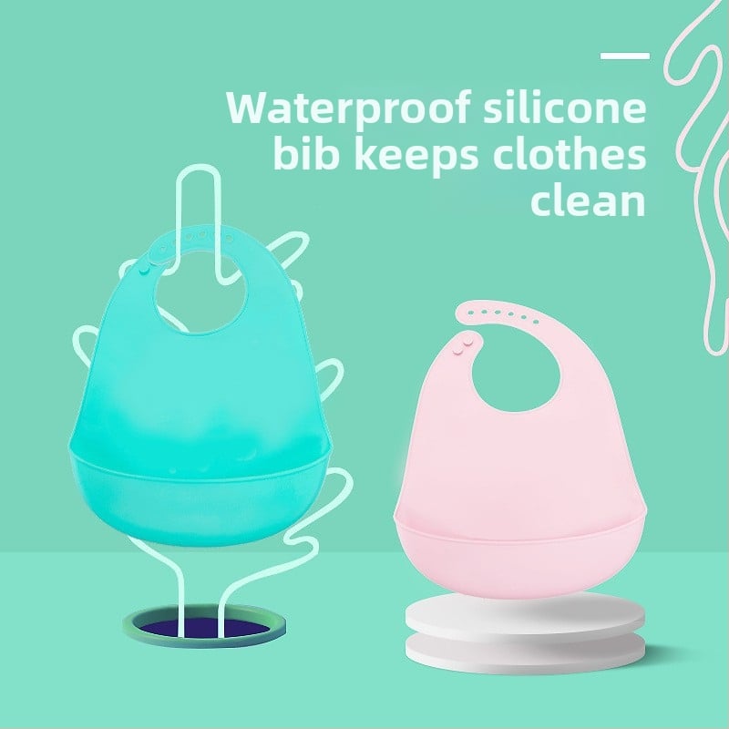 Bib din silicon pentru copii, pentru hrănire, impermeabil, ultra-subțire, de înaltă calitate alimentară, cu model desen animat, pentru copii 1–3 ani