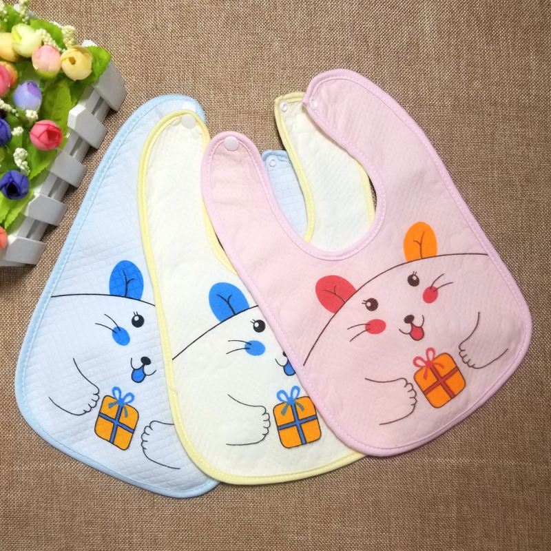 Yu Bai bavetă de salivă impermeabilă pentru bebeluși, poliester-bumbac, 0–1 ani