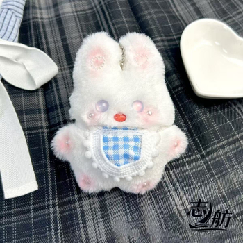 iepure pluș - pandantiv pentru chei cu sunet, stil desen animat, model animale mici (material: pluș; sezon: toamnă 2025)