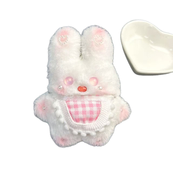 iepure pluș - pandantiv pentru chei cu sunet, stil desen animat, model animale mici (material: pluș; sezon: toamnă 2025)