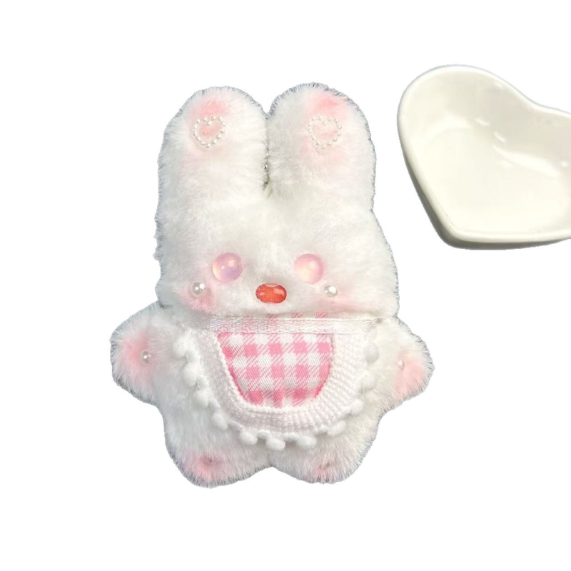 iepure pluș - pandantiv pentru chei cu sunet, stil desen animat, model animale mici (material: pluș; sezon: toamnă 2025)