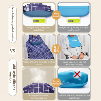 Hfine Adult Bib – Bavetă pentru adulți, detașabilă din bumbac pentru hrănire, unisex