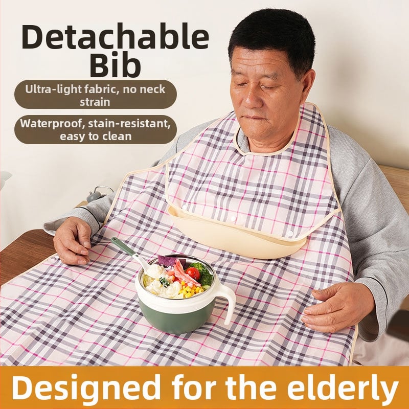 Hfine Adult Bib – Bavetă pentru adulți, detașabilă din bumbac pentru hrănire, unisex