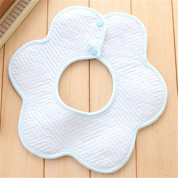 Baveta pentru bebeluși cu rotire la 360 de grade, din bumbac, impermeabilă, cu design brodat cu flori, închidere cu capse, pentru vârsta 1–3 ani