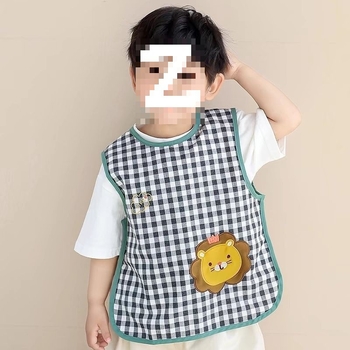 Bibs de masă impermeabili pentru copii, rezistenți la pete, fără mâneci, din bumbac, pentru vârsta 3–8 ani