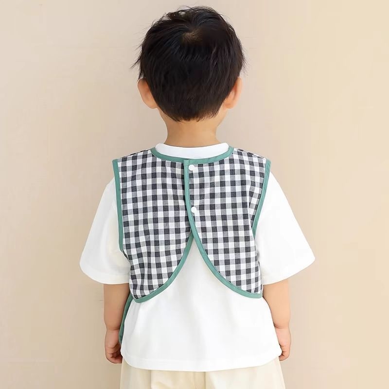 Bibs de masă impermeabili pentru copii, rezistenți la pete, fără mâneci, din bumbac, pentru vârsta 3–8 ani