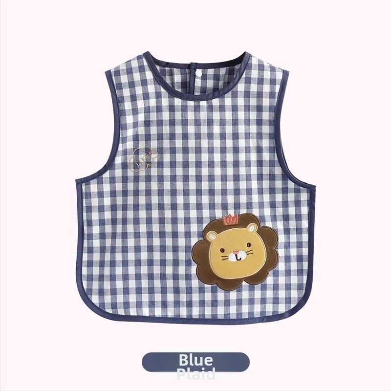 Bibs de masă impermeabili pentru copii, rezistenți la pete, fără mâneci, din bumbac, pentru vârsta 3–8 ani