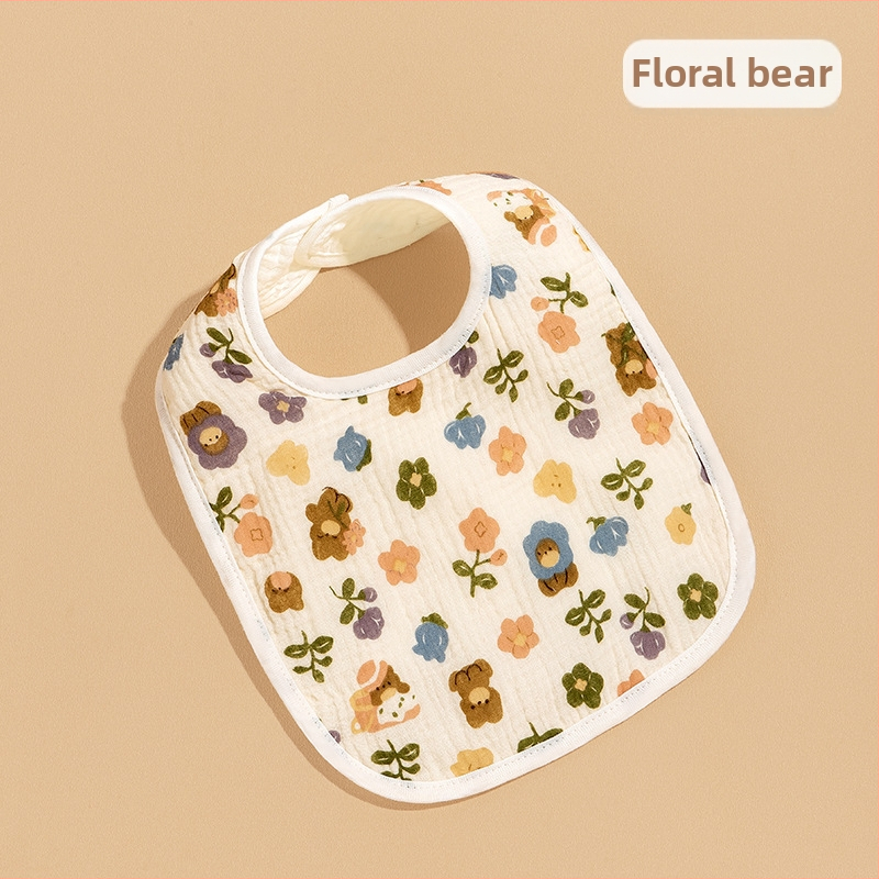 Bibs pentru bebeluși Tip A, în formă U, din bumbac țesut, impermeabil, pentru sugari și copii 1–3 ani