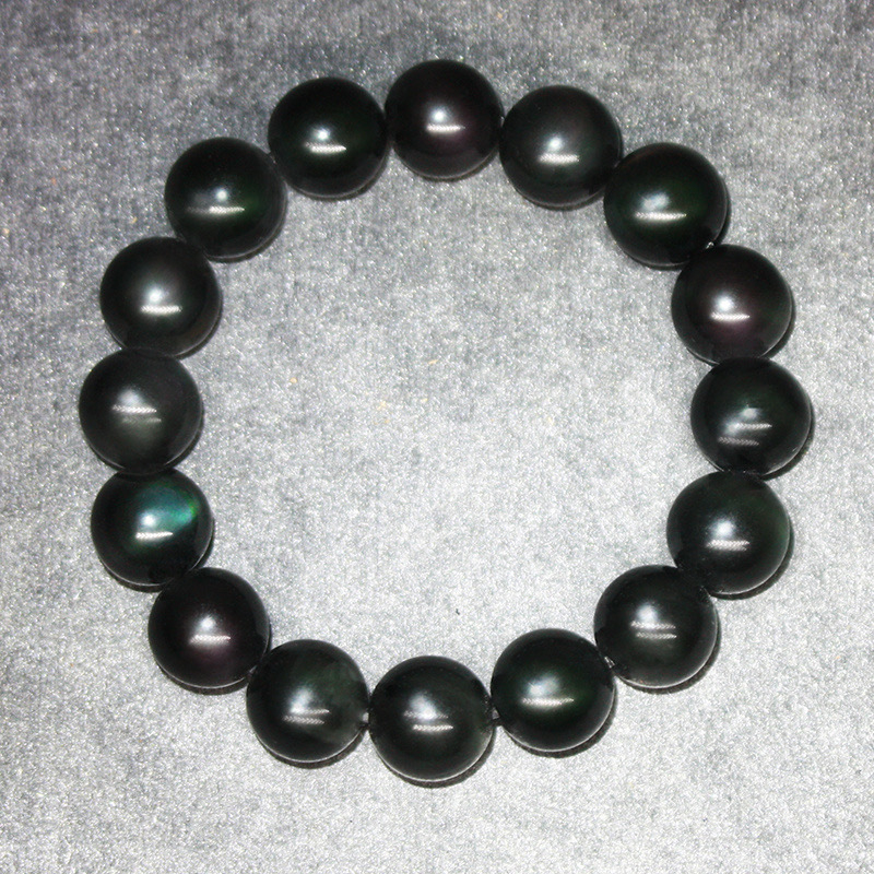 Brățară din obsidian, design natural unisex, realizată manual, bijuterii