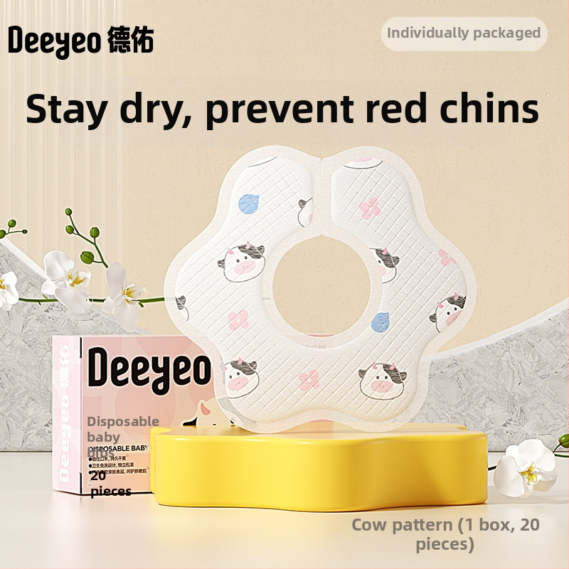 Prosop de saliva pentru bebeluși, de unică folosință — absorbant, material nețesut termic, imprimeu, Clasa A