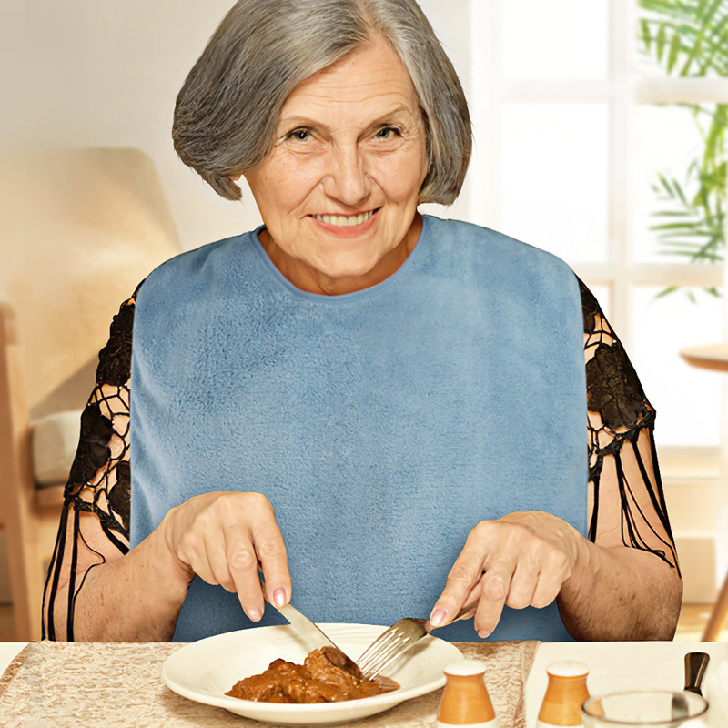 Bibs impermeabil pentru copii, protecție împotriva stropilor, material coral fleece, poliester, unisex, pentru masă și spălatul feței.