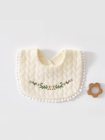 Bebeluș bib cu design cu trei straturi, din bumbac 100%, absorbant pentru saliva, pentru copii 0–3 ani