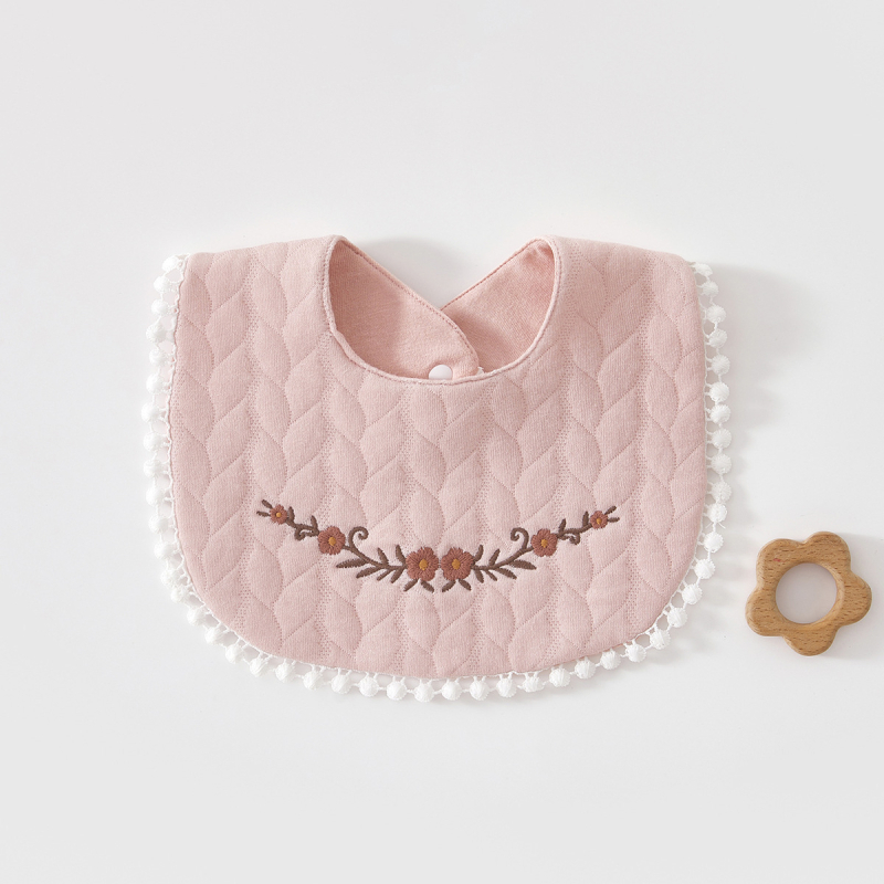 Bebeluș bib cu design cu trei straturi, din bumbac 100%, absorbant pentru saliva, pentru copii 0–3 ani