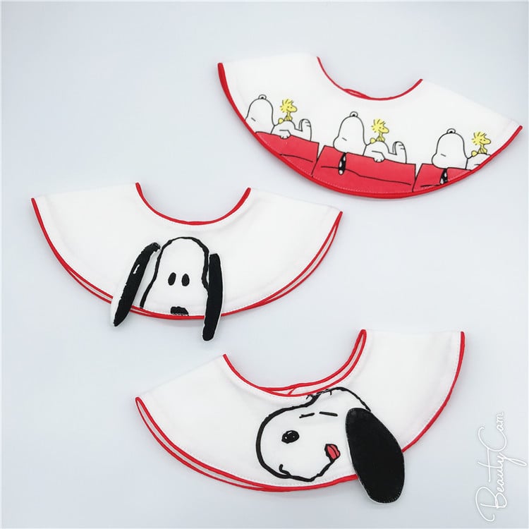 Bib pentru bebeluși, formă circulară, bumbac pur (>95%), impermeabil și rezistent la murdărie, imprimeu cu desene animate, pentru vârsta 0–3 ani