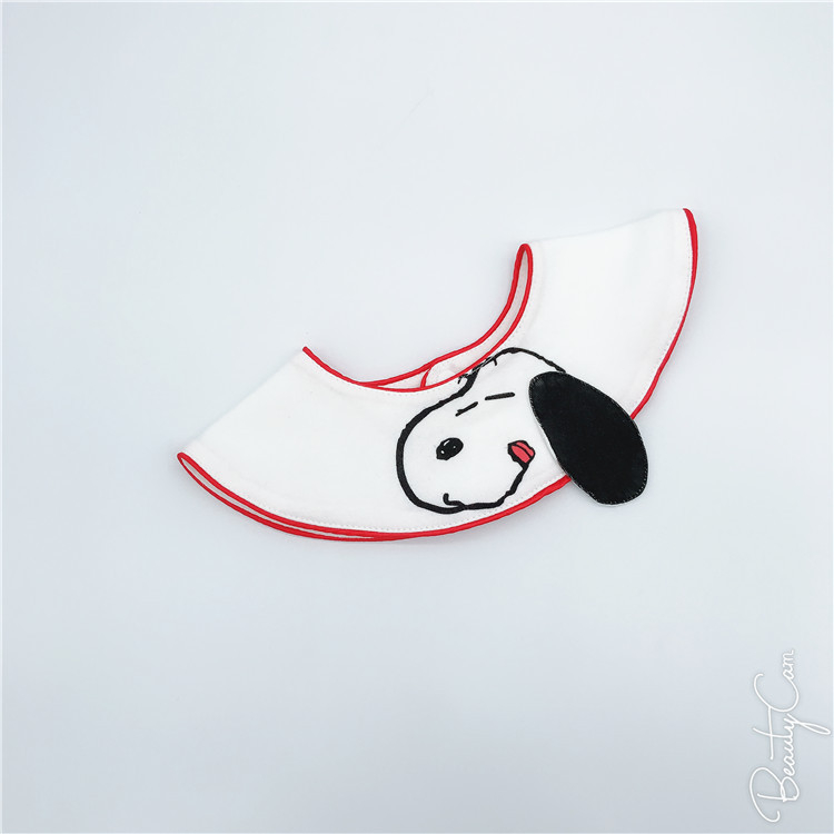 Bib pentru bebeluși, formă circulară, bumbac pur (>95%), impermeabil și rezistent la murdărie, imprimeu cu desene animate, pentru vârsta 0–3 ani