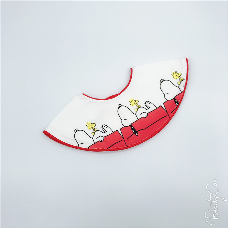 Bib pentru bebeluși, formă circulară, bumbac pur (>95%), impermeabil și rezistent la murdărie, imprimeu cu desene animate, pentru vârsta 0–3 ani