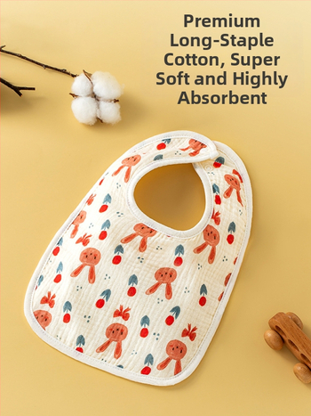 Bib pentru bebeluși, formă U, prosop de salivă din bumbac pur, impermeabil, destinat sugariilor și copiilor 1–3 ani