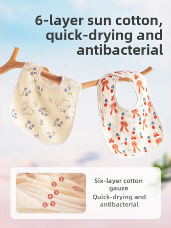 Bib pentru bebeluși, formă U, prosop de salivă din bumbac pur, impermeabil, destinat sugariilor și copiilor 1–3 ani