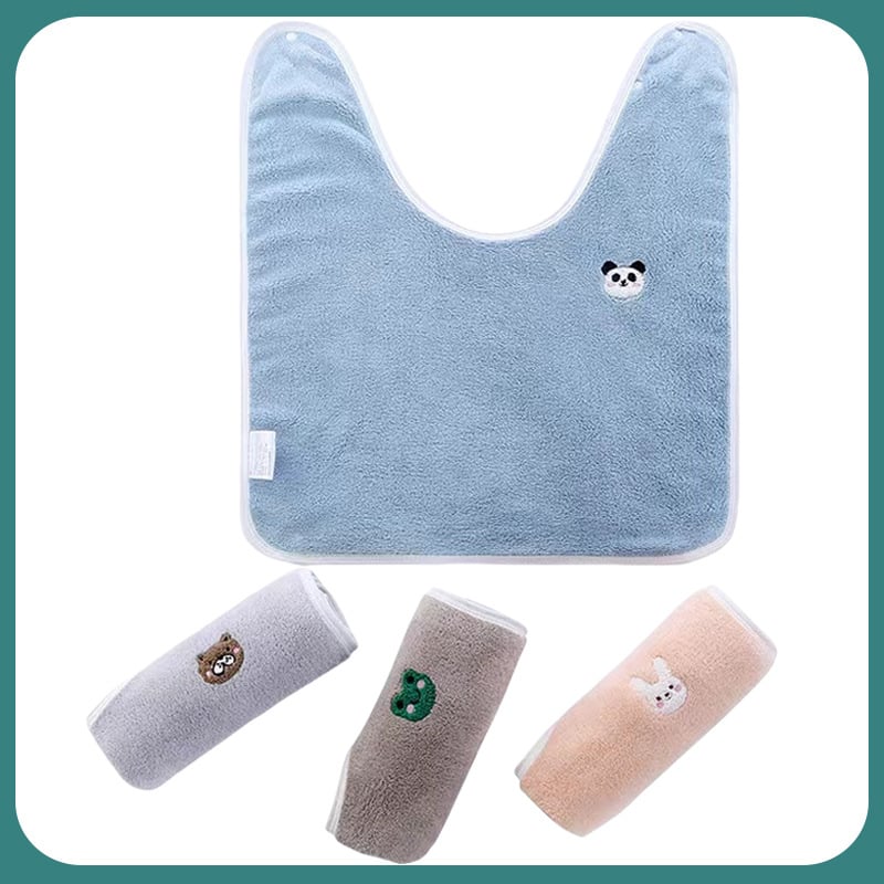 Bibe pentru copii — anti-murdărie, velur coral, poliester, potrivit pentru copii 3–8 ani