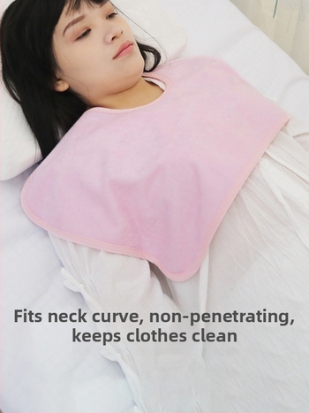 Prosop-bib pentru salivă pentru mese și medicamente, fibre de bambus, barieră impermeabilă, model solid