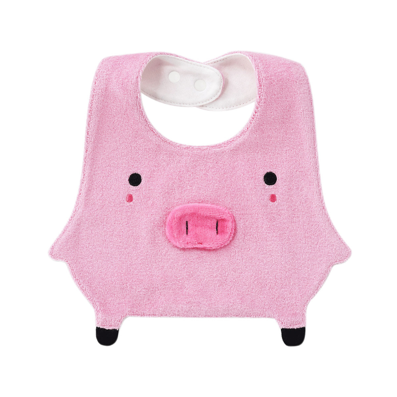 Minizone bavetă de salivă pentru bebeluși cu imprimeu desen animat, din bumbac, închidere cu capse, 0-3 ani