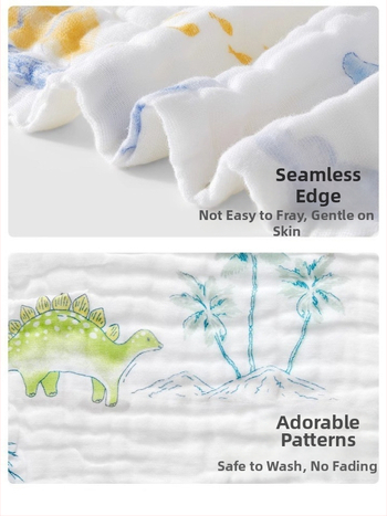 Bibs pentru sugari și copii mici, din tifon și bumbac 100%, absorbant, modele animale, desene animate sau flori