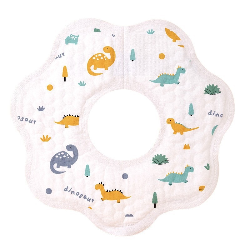 Bib pentru bebeluși 0–3 ani, din material nețesut, impermeabil și rezistent la murdărie, ambalare individuală, protecție pentru gât anti-pătrundere, modele: animale, desene animate, carouri, flori