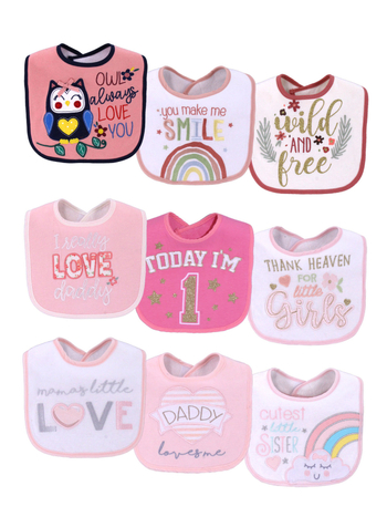 Prosop de saliva pentru bebeluși, din bumbac pur peste 95%, absorbant, brodat în formă de U, cu model desen animat, pentru sugari și copii 0–3 ani