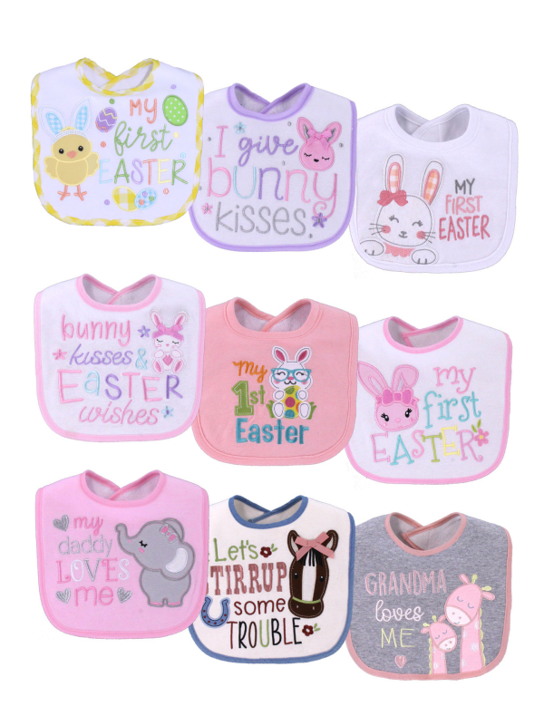 Prosop de saliva pentru bebeluși, din bumbac pur peste 95%, absorbant, brodat în formă de U, cu model desen animat, pentru sugari și copii 0–3 ani