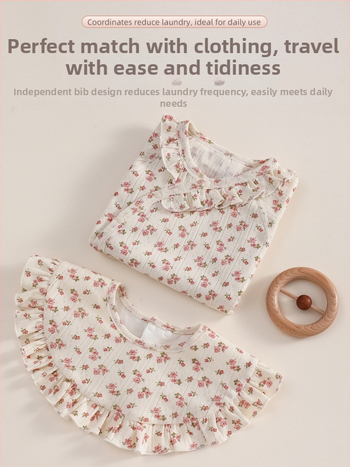 Bibe dublu față impermeabil din bumbac (>95%), cu imprimeu desen animat, pentru copii 0–1 ani, mărime mărită