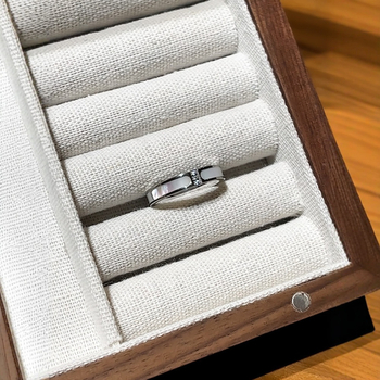 Inel din oțel de titan, New Fan Jin Jewelry, stil light luxury, placat electroplatină pentru femei