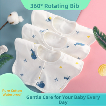 Sofflin Bavetă pentru bebeluși – Bumbac 95%+, Impermeabilă și rezistentă la murdărie, Montaj de 360° cu șase straturi, Potrivită pentru nou-născuți până la 3 ani