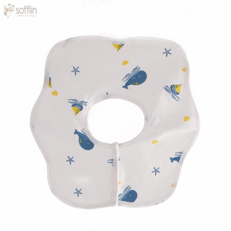 Sofflin Bavetă pentru bebeluși – Bumbac 95%+, Impermeabilă și rezistentă la murdărie, Montaj de 360° cu șase straturi, Potrivită pentru nou-născuți până la 3 ani
