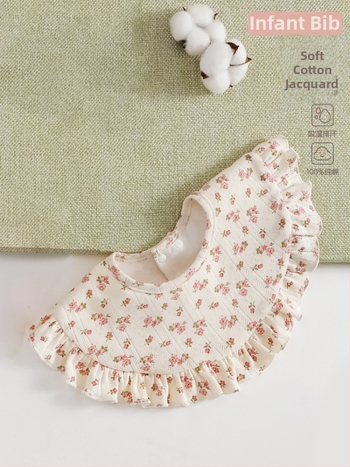 Bavetă de salivă pentru bebeluți, cu două fețe, impermeabilă și respirabilă, din bumbac pur (>95%), destinată nou-născuților 0–1 ani, model desen animat, unisex