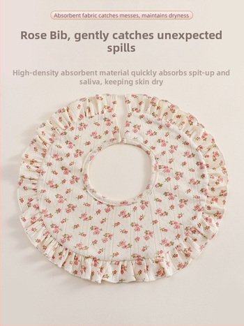 Bavetă de salivă pentru bebeluți, cu două fețe, impermeabilă și respirabilă, din bumbac pur (>95%), destinată nou-născuților 0–1 ani, model desen animat, unisex