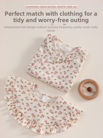 Bavetă de salivă pentru bebeluți, cu două fețe, impermeabilă și respirabilă, din bumbac pur (>95%), destinată nou-născuților 0–1 ani, model desen animat, unisex