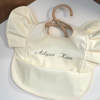 Bavetă reversibilă pentru hrănire bebeluși, design aripi de înger, impermeabil PU, AILYER KIM