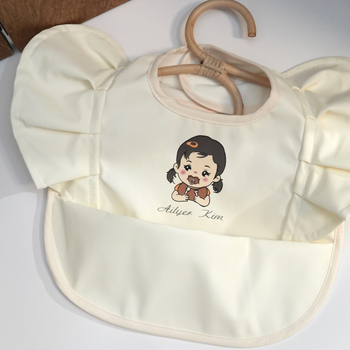 Bavetă reversibilă pentru hrănire bebeluși, design aripi de înger, impermeabil PU, AILYER KIM