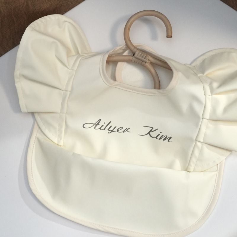 Bavetă reversibilă pentru hrănire bebeluși, design aripi de înger, impermeabil PU, AILYER KIM