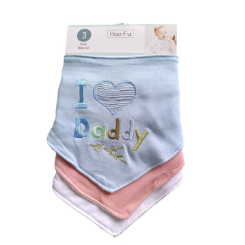 Bibe triunghiulare din bumbac pentru bebeluși, set de 3, imprimeuri cu desene animate, 75% bumbac, pentru sugari și copii mici (0–6 ani)