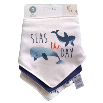 Bibe triunghiulare din bumbac pentru bebeluși, set de 3, imprimeuri cu desene animate, 75% bumbac, pentru sugari și copii mici (0–6 ani)