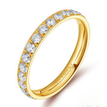 Inel din titan pur cu zirconii, unisex, lucrat manual, stil proaspăt și elegant