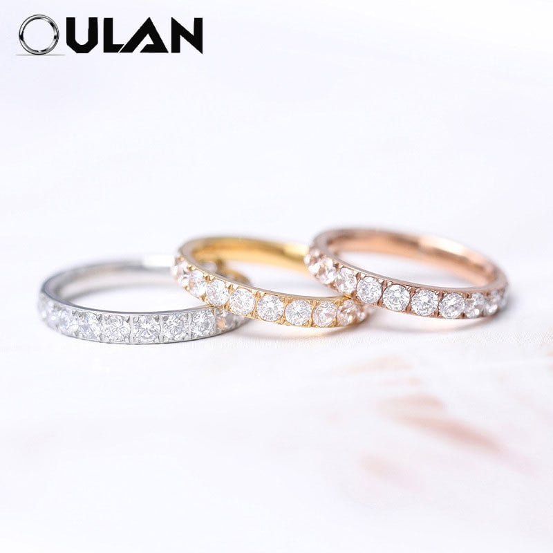 Inel Oulan din titan pur, cu zirconiu, lucrat manual, unisex, proaspăt și chic