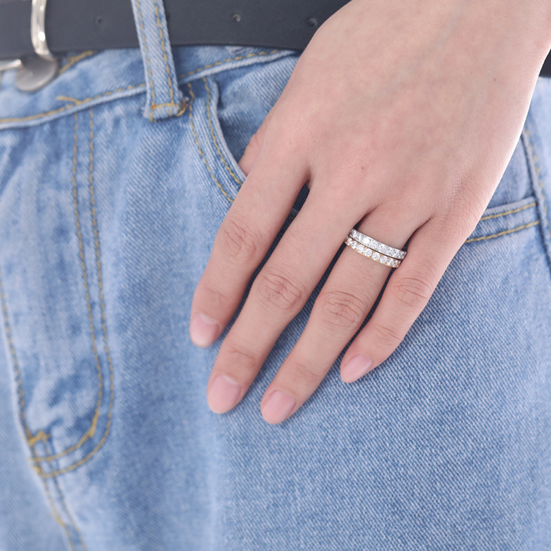 Inel Oulan din titan pur, cu zirconiu, lucrat manual, unisex, proaspăt și chic