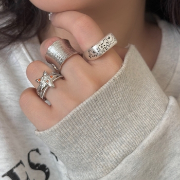 Inel din aliaj Yingqi – IN STYLE, electroplating, toamnă 2025