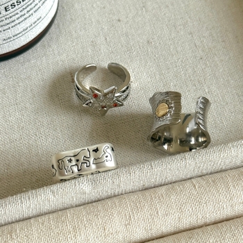 Inel din aliaj Yingqi – IN STYLE, electroplating, toamnă 2025