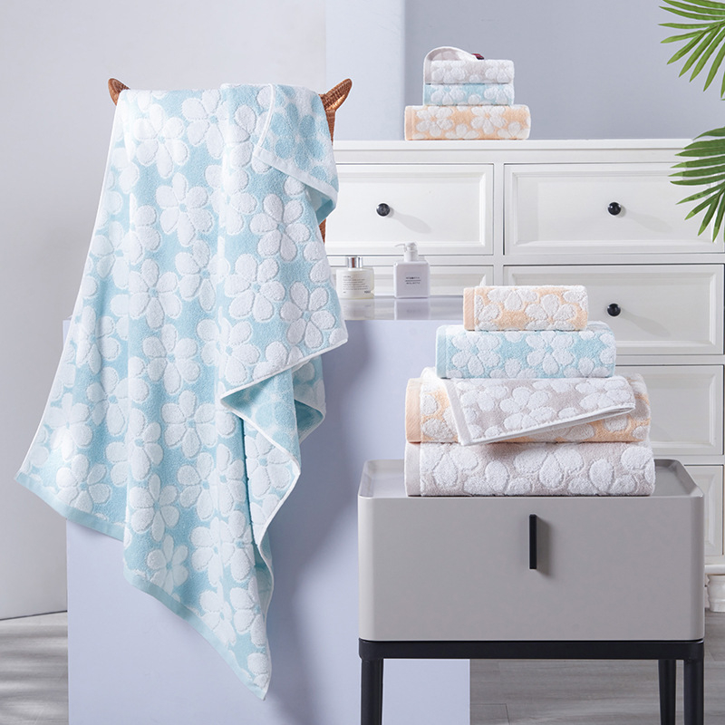 Prosop de baie pentru bebeluți, din bumbac 100% jacquard, fir 32s, țesătură jacquard și simplă, greutate ≥500 g