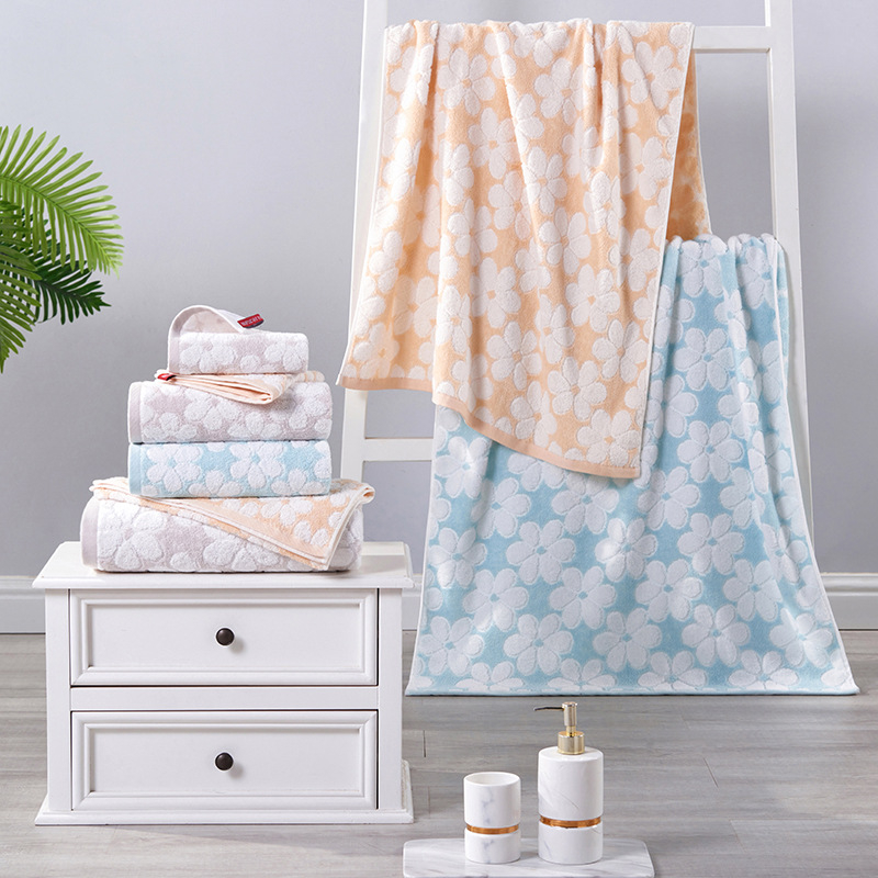 Prosop de baie pentru bebeluți, din bumbac 100% jacquard, fir 32s, țesătură jacquard și simplă, greutate ≥500 g